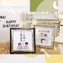 Creative Valentines Day gift to send boyfriend custom DIY photo frame cartoon photo handmade metal table frame customization