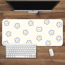 Increase extended office table pad mouse pad mouse pad hipster cute original girl heart cartoon pad lock edge can be customized pattern creative simple notebook pad non-slip ins Wind washable