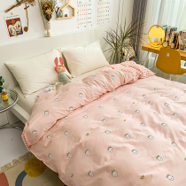 ins small crushed flowers four pieces all cotton pure cotton 100 bed linen household princess wind quilt cover summer spring autumn bed supplies