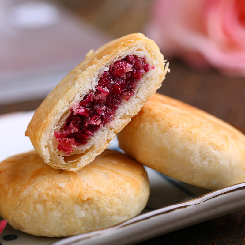 玫瑰饼云南特产丫眯鲜花饼600g送礼礼盒糕点美食早餐零食小吃批发