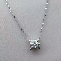 fuzhou university raw 40 fen 50 points 1 karat to a diamond solitaire necklace and 18K Jinyuan drill pendant platinum choker Ms. Phoney