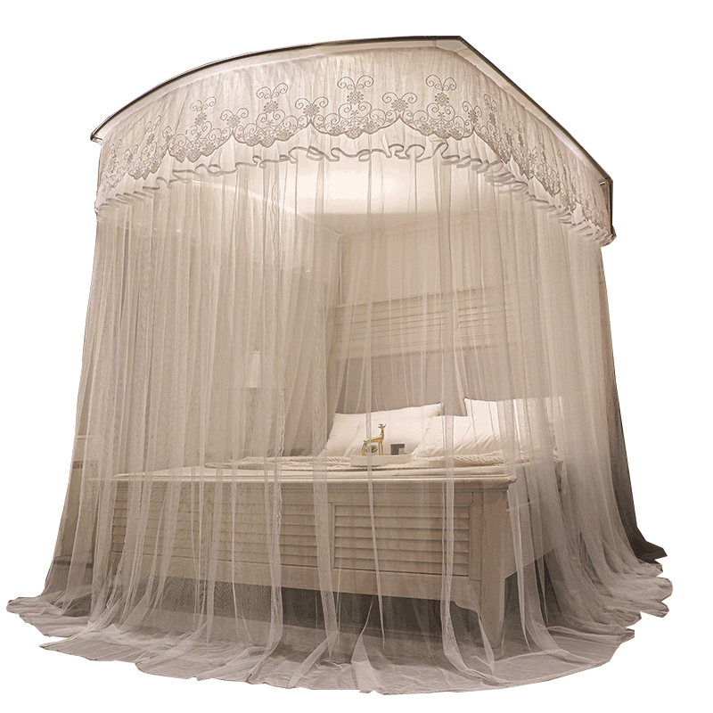 Telescopic mosquito net household 2025 new installation-free bedroom high-end U-type guide rail floor bracket rod thickened rail Telescopic mosquito net household 2025 new installation-free bedroom high-end U-type guide rail floor bracket rod thickened rail