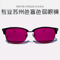Metal red film color blind color weak frame glasses red green color blind color weak glasses square metal frame model