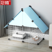 Household cat cage Indoor cat dog Medium and small pet cage Cat villa with eaves free assembly can be removed and washed
