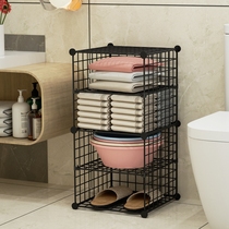 Toilet storage artifact-free storage cabinet iron towel rack landing multi-level space bathroom trailer rack