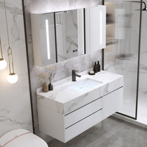 Toilet Light Lavish Rockboard Bath Room Cabinet Combination Modern Minima Washbasin Washbasin Toiletry Cabinet Integrated Mirror Cabinet Suit
