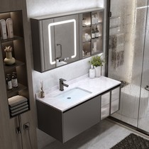 Light Extravagant Nordic Rock Board Bath Cabinet Combination Suit Modern Minima Toilet Wash Wash face wash Wash Terrace Basin Mirror Cabinet