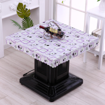 PU leather table cover Waterproof and oilproof cover Baking fire rack leather cover Leather desktop automatic Mahjong table leather cover outdoor table cover cloth