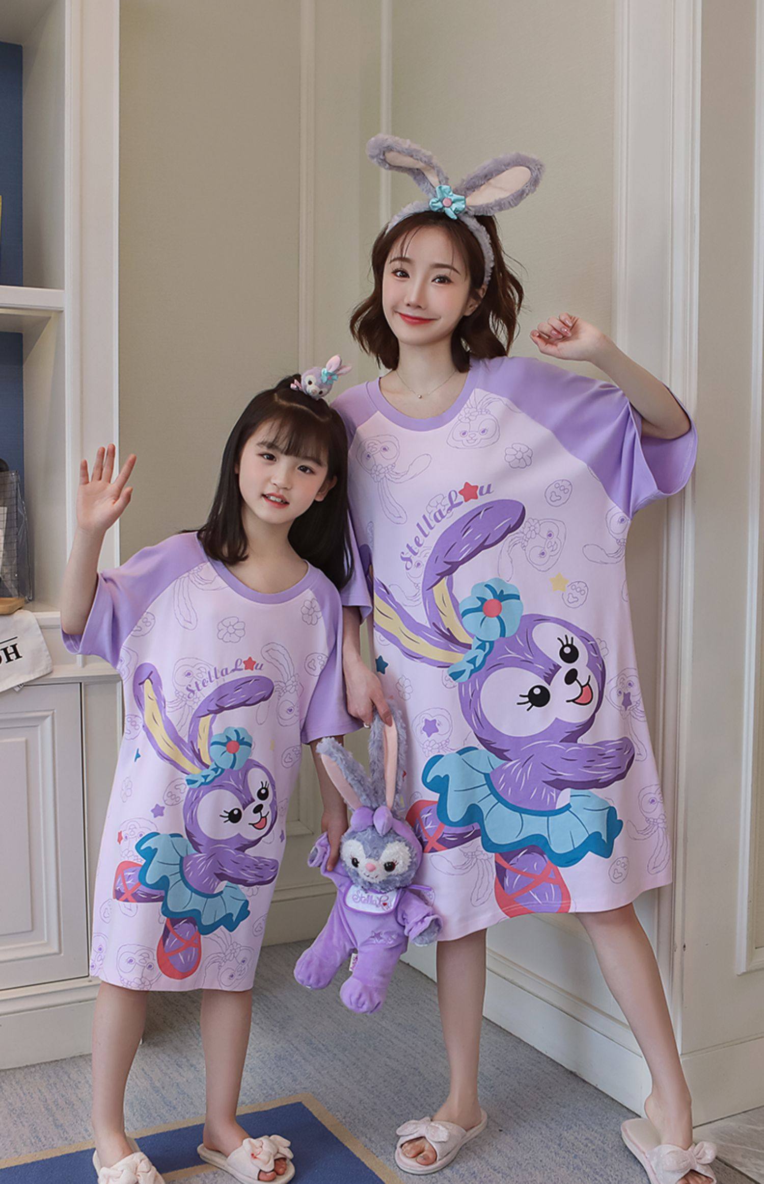 女童睡裙2022夏款新款莫代尔儿童连体睡衣短袖夏季薄款小女孩宝宝