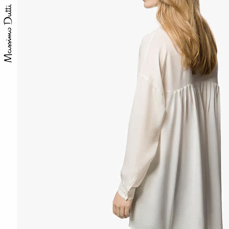 Massimo Dutti 女装 背面打褶真丝长衫 05155505250
