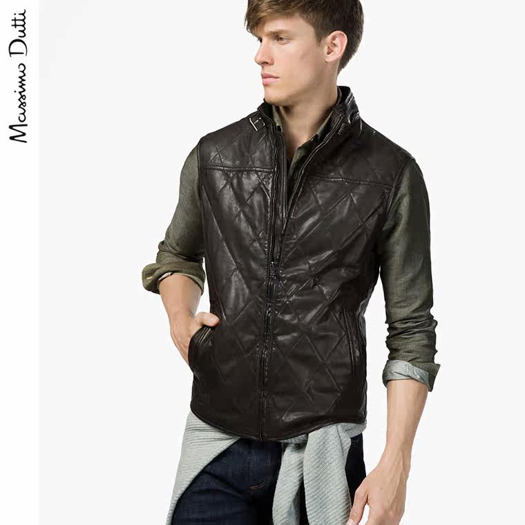 Massimo Dutti 男装 羊皮背心 03313123700