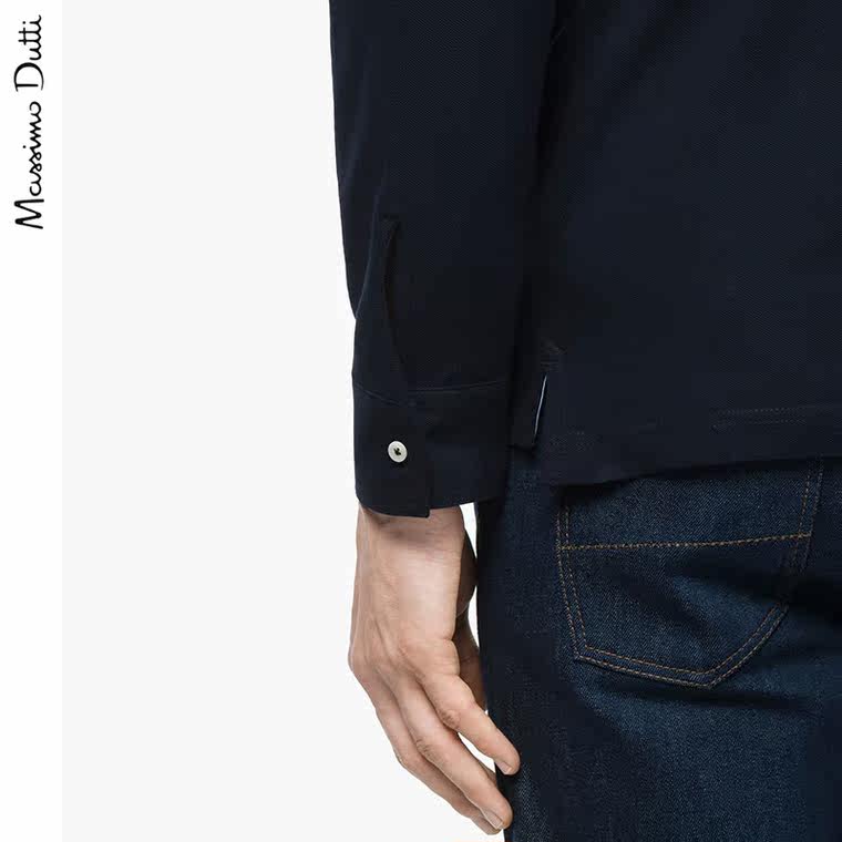 Massimo Dutti 男装 全棉立领高尔夫球衫 00713201401