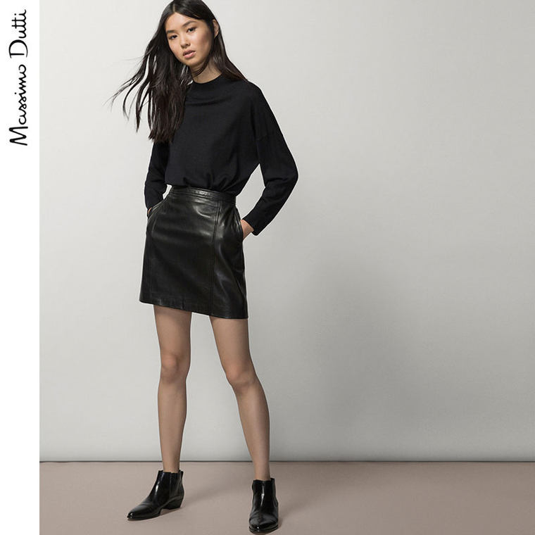 Massimo Dutti 女装 半高领羊毛针织衫 05605572800