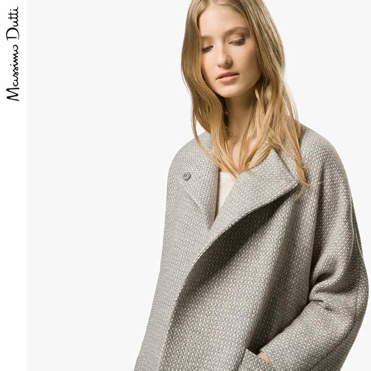 Massimo Dutti 女装 羊毛混纺廓形大衣 06415531803