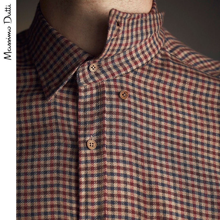 Massimo Dutti 男装 限量版格子衬衫 00150370600