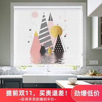 Henderson New ins non-perforated printing Louver Curtain aluminum alloy blackout kitchen bathroom waterproof household curtain