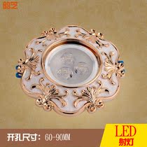 European-style downlight led spotlight Ceiling light Living room light Cats eye light Background wall ceiling small hole light Concealed embedded