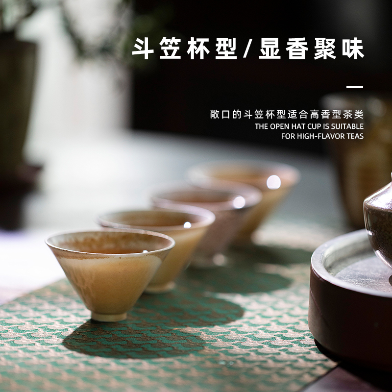 Firewood mountain contributor perfectly playable cup jingdezhen natural dust to make a fire unglazed ceramic masters cup cup by hand