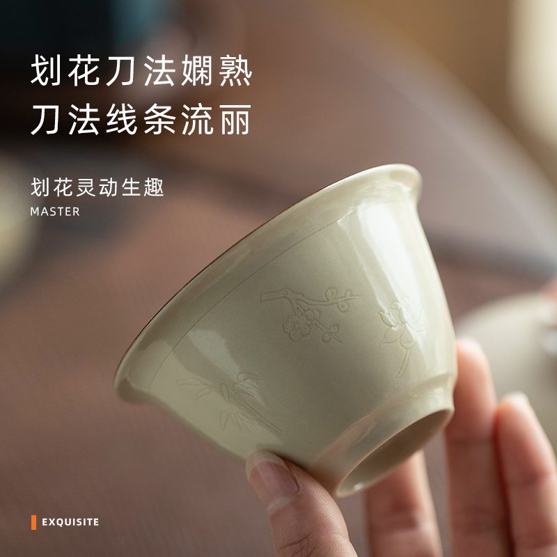 Jingdezhen up lying foot tureen series checking high - end ceramic tureen not hot tea three tureen