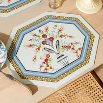 Plant Love Box Degura Leather Dining Mat Nordic Waterproof Oil Free Wash Round Western Meal Heat Insulation Dust Resistant Home Cup Mat