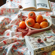 Planting Love Box Cherry Field Table Cloth Method Ins Linen Garden Table Cloth Hand-painted Rectangular Tea Table Geb