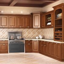 Kitchen overall cabinet customization European cabinet Oak solid wood door panel cabinet customization Solid wood cabinet door customization