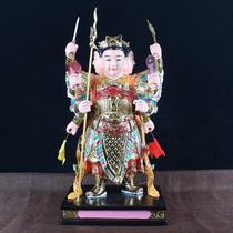 16 inches three heads eight arms Nezha three princes in the middle altar marshal god statue descending demons exorcised demons Nezha god Buddha statue handicrafts