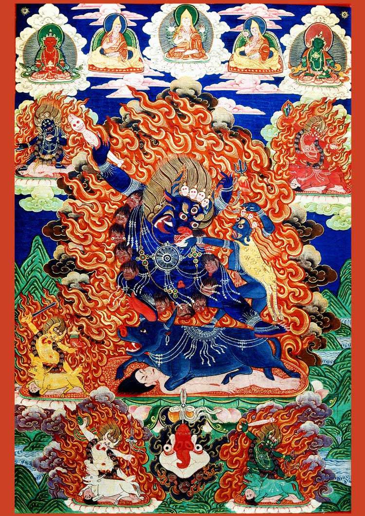 定制地狱主画像 降阎魔尊图片 佛教护法神 佛像画 相纸塑封 唐卡