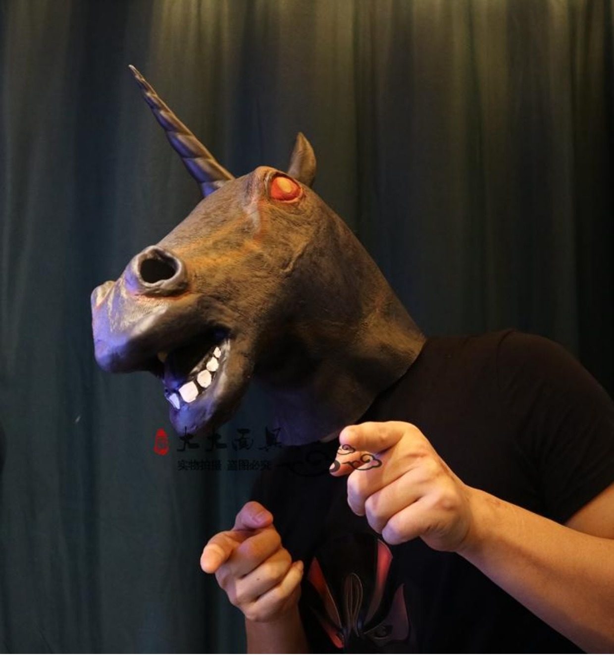 马头面具大猩猩直播表演道具酒吧男女派对可爱搞笑动物面具头套