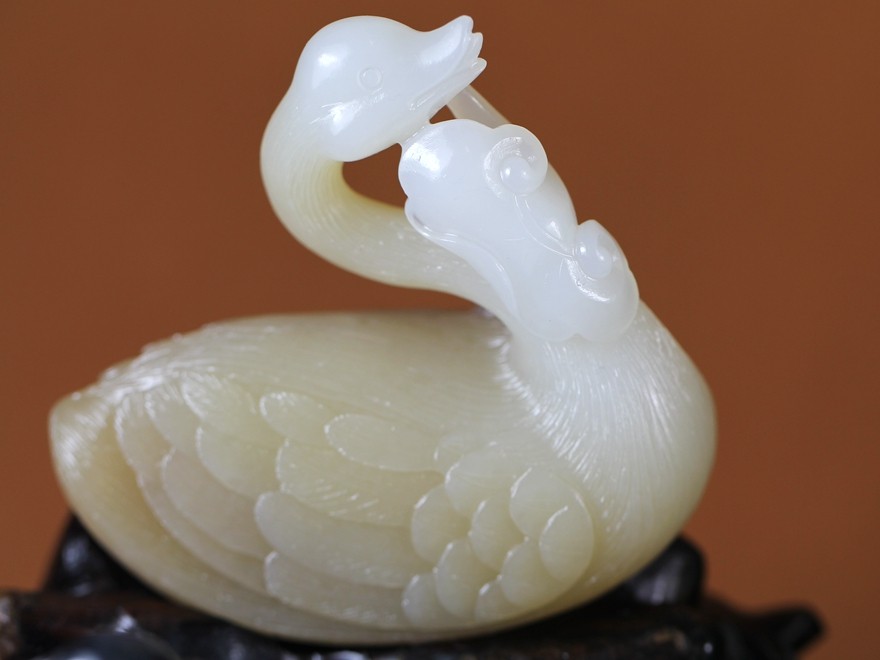 【我如意摆件】和田玉摆件鹅230克