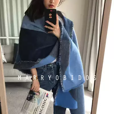 Autumn and winter imitation cashmere scarf female Korean version of Joker outer long version thick outer shawl warm Plaid bib winter