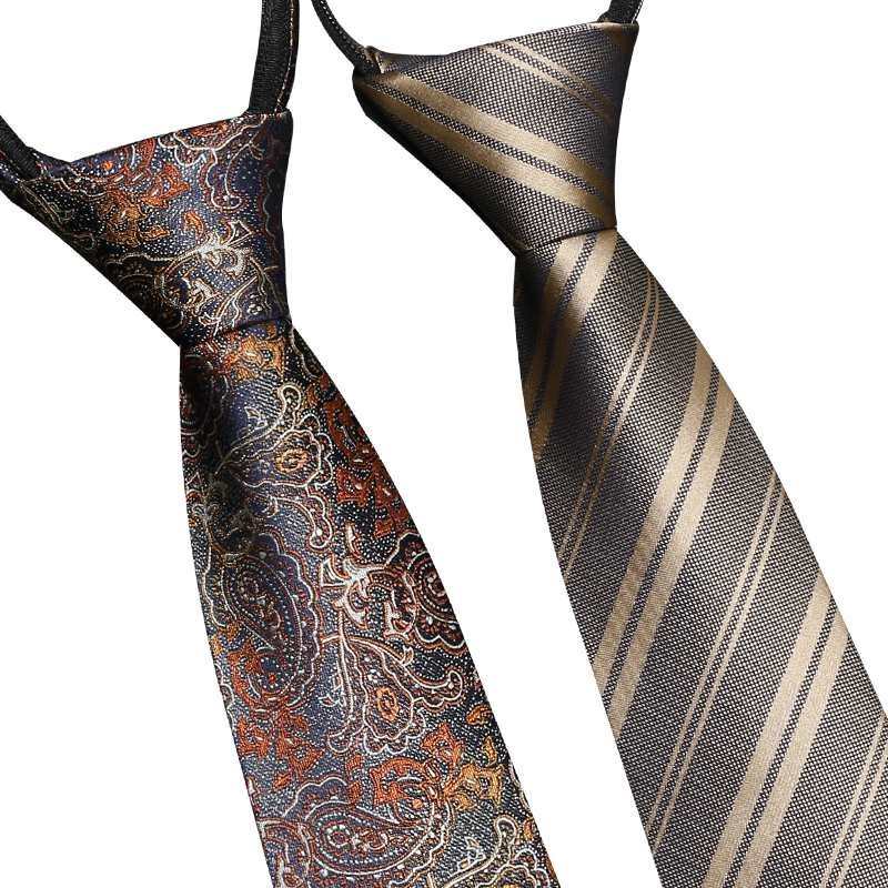 Tie Men's formal wear business brown retro striped high-end suit shirt wedding champagne zipper-style knot-free
Tie Men's formal wear business brown retro striped high-end suit shirt wedding champagne zipper-style knot-free