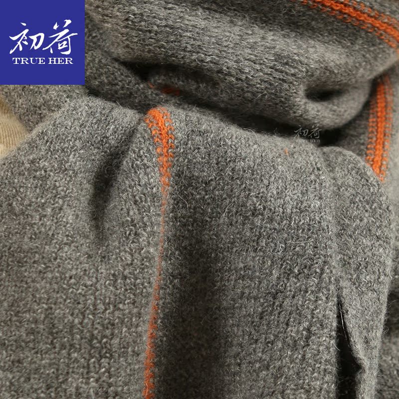 初荷 男士围巾冬季羊毛年轻人高档韩版年春秋英伦格子保暖礼盒产品展示图1