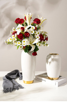 Nordic Minimalist Ceramic Vases Living Room Dry Flowers Inserts Art Little Frescoed Vases Modern Home Decorations Hem