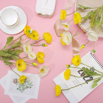 Poppies large branches artificial flowers poppies fake flowers decorative flowers wedding photography props flower home living room flower art