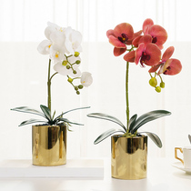 Light luxury feel Phalaenopsis artificial flower decoration fake flower decorative flower living room decoration tea table flower art table flower arrangement flower