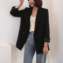 Casual suit womens 2021 new loose Korean version of autumn fried street temperament design sense small suit top