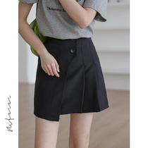 Mi Fei er black skirt 2021 new short skirt womens summer high waist design niche a-word hip pleated skirt