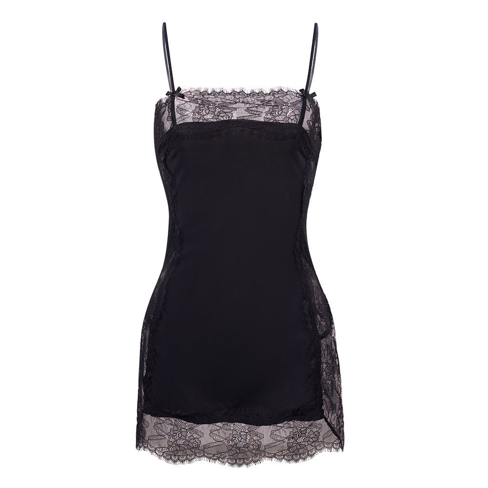 情趣吊带激情挑逗性感睡衣女蕾丝小胸冰丝开叉超级短裙私房骚诱惑