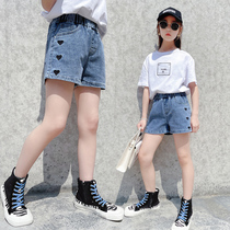 Girls denim shorts outerwear summer thin 2022 new children's pants loose foreign atmosphere big children summer fashion