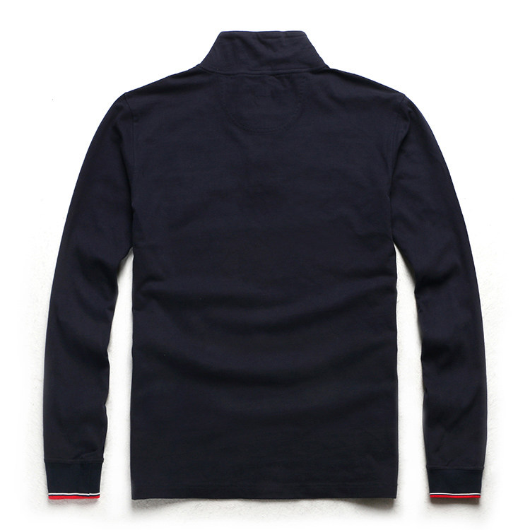 新特大码男装 加肥加大潮肥佬欧版高品质商务翻立领纯棉长袖厚t恤_不