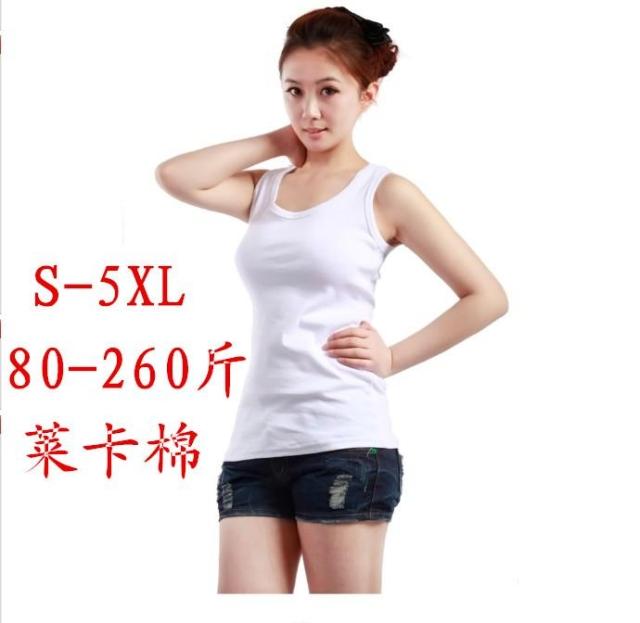 In summer, add fat and increase oversized size all-match cotton suspenders 200 catties fat mm loose and thin vest bottoming shirt women