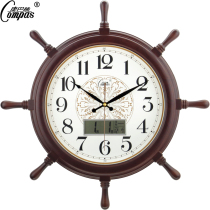 Kangba Silk watch Rudder wall clock Silent clock Living room decoration fashion creative wall clock Bedroom wall decoration Quartz clock