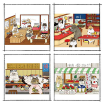 (Spot) Koriri Taiwan Puzzles Incredible Cat World 208 Series 4 Pieces In