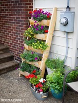Outdoor Solid Garden Solid Wood Ladder Rack Leaning Against Wall Multilayer Flower Shelf Planting Trough Strawberry Dwarf and Nursery Multi-meat