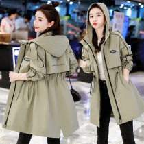 Fall Jacket Lady Spring Fall Mid 2021 New Korean version Leisure lady Lianhood overalls The little guy