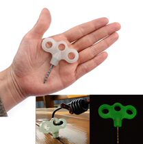 Outdoor luminous three-eye screw camping deck ground nail thread stainless steel fixed tent nail wind rope nail