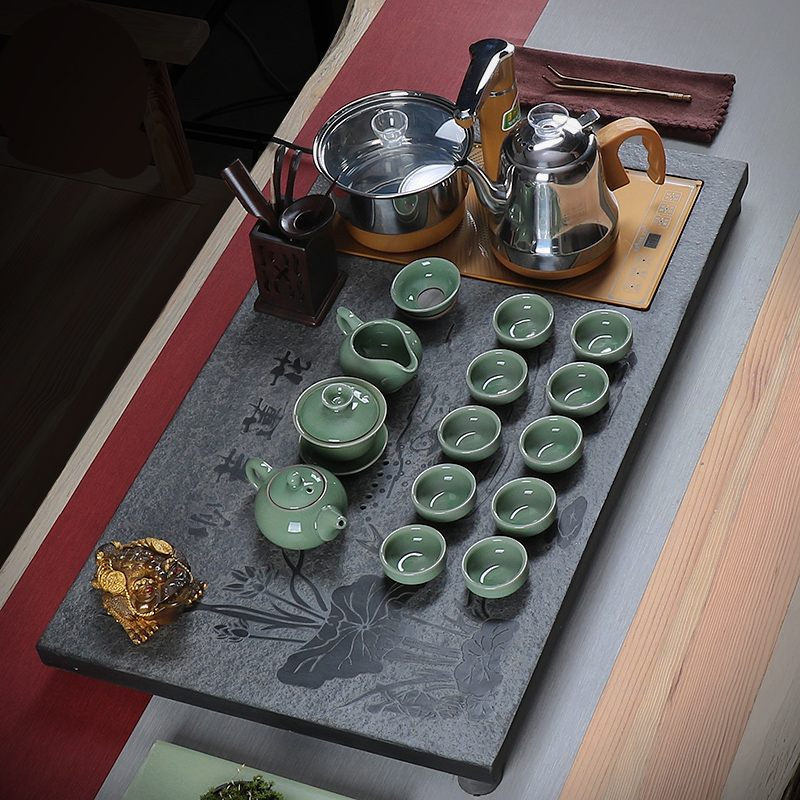 True sheng sharply stone tea tray was set automatic four unity tea tray of a complete set of kung fu tea tea tea of a complete set of sea