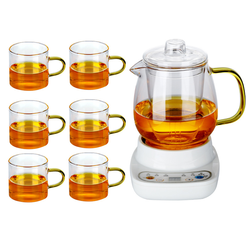 Really hold English afternoon fruit with thick glass domestic high - temperature tea sets curing pot of belt filter to boil