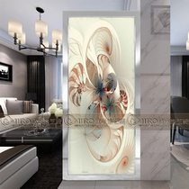 New art glass screen partition double-sided effect tempered painted background wall porch corridor decorative abstract painting